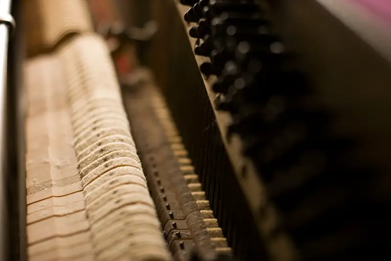 Piano hammers and strings