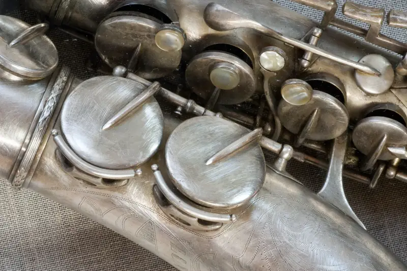 Clean silver saxophone