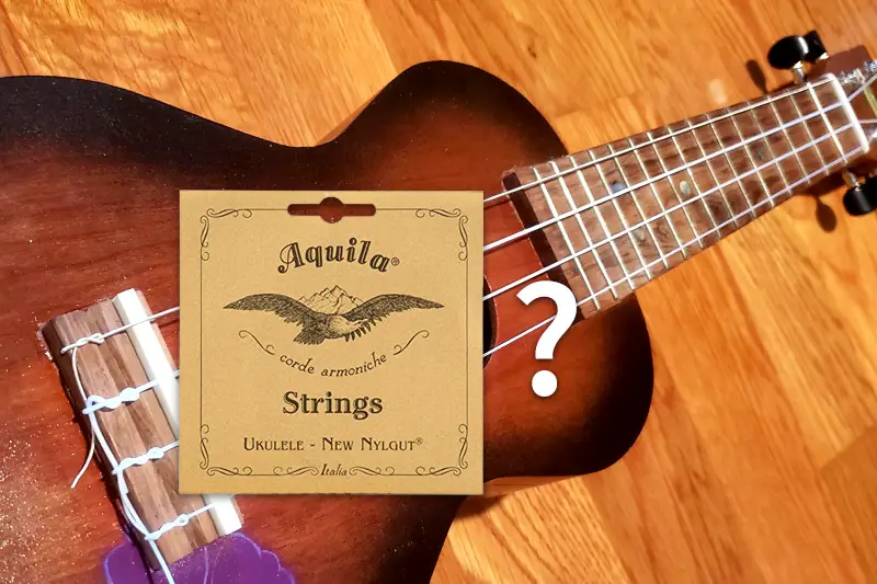 Ukulele strings over a ukulele
